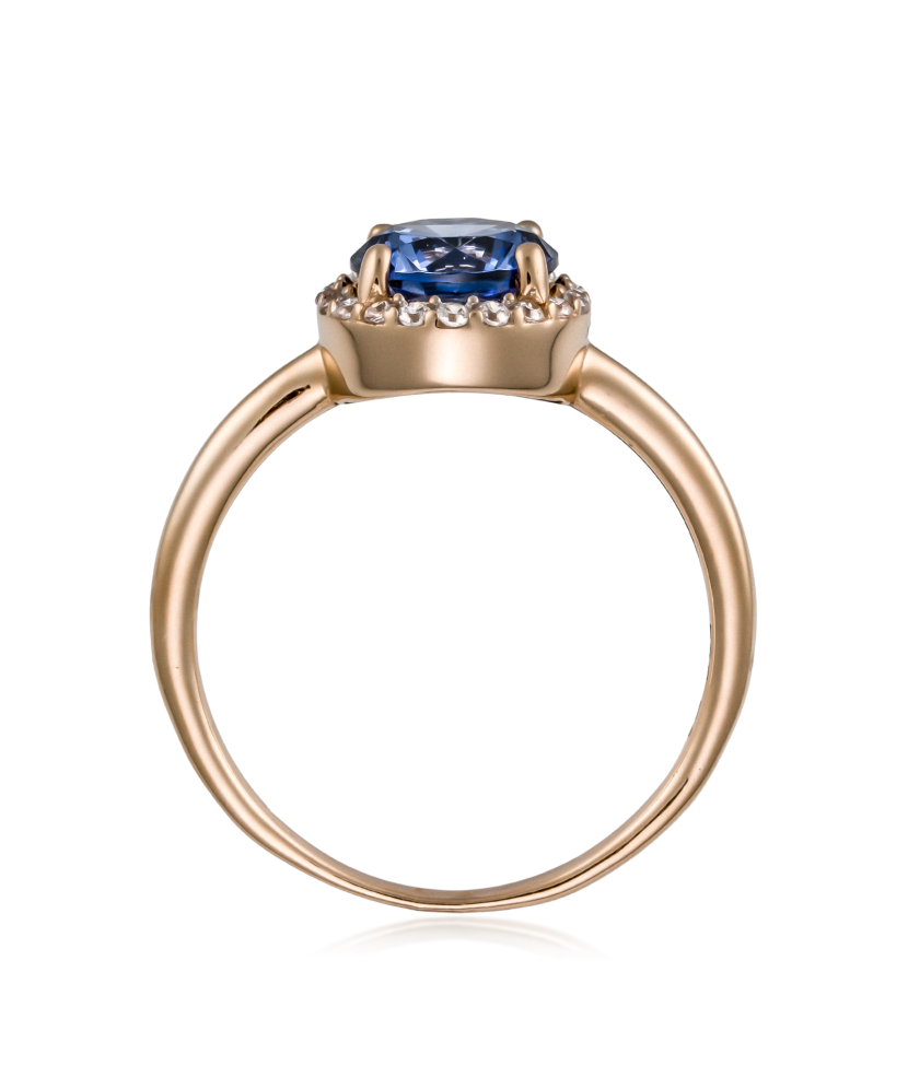 Gold ring with zircons
