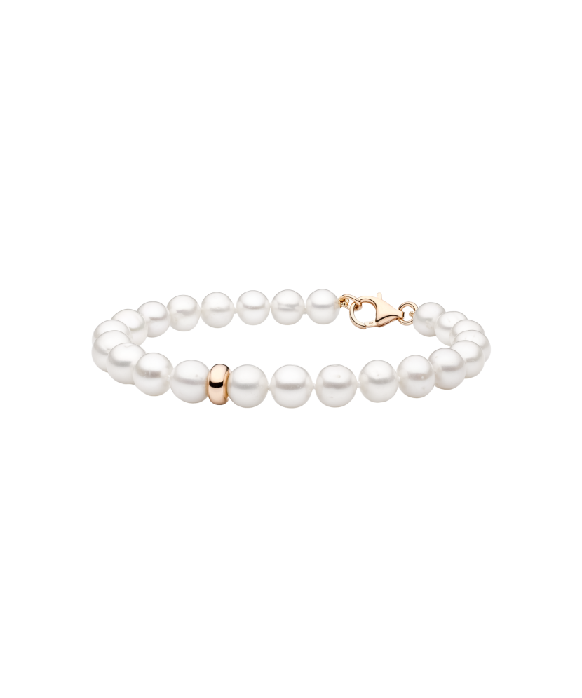 Pearl bracelet with gilded silver
