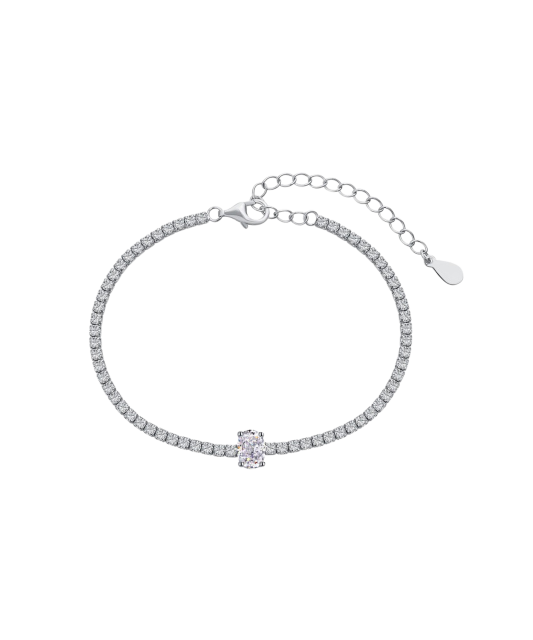 Hopeinen rannekoru zirkoneilla