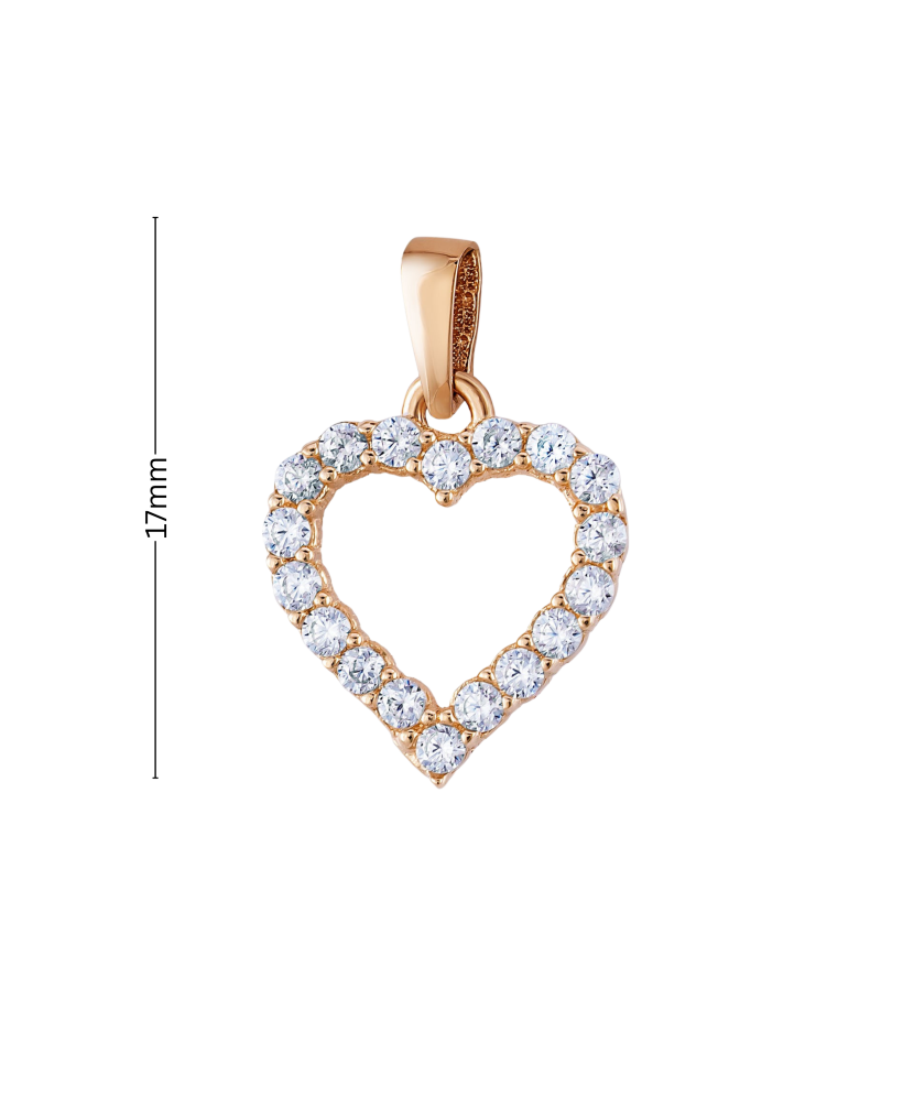 Gold pendant with zircons "heart"