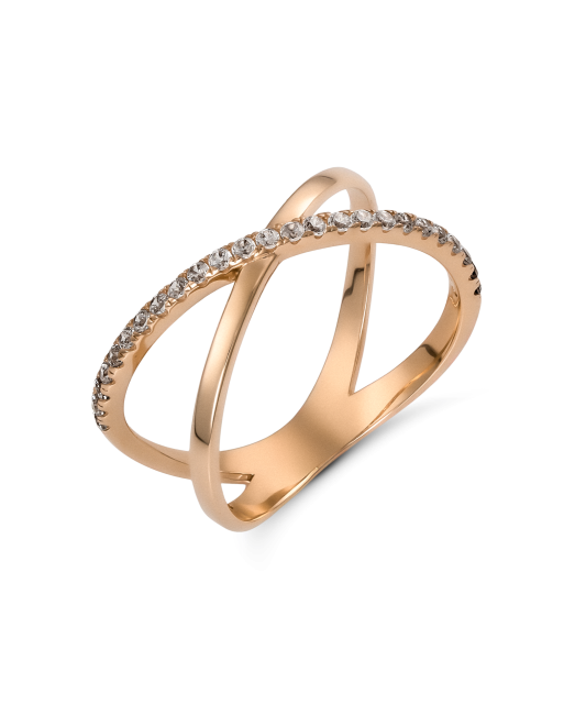 Gold ring with zircons