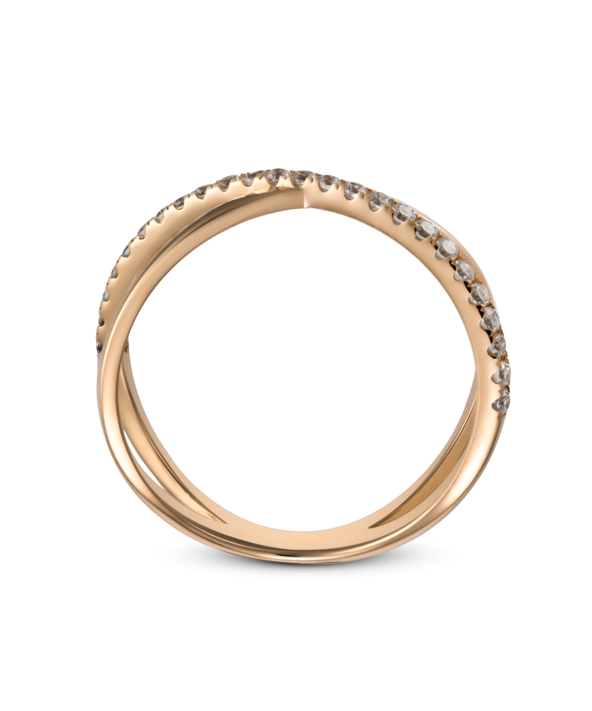 Gold ring with zircons