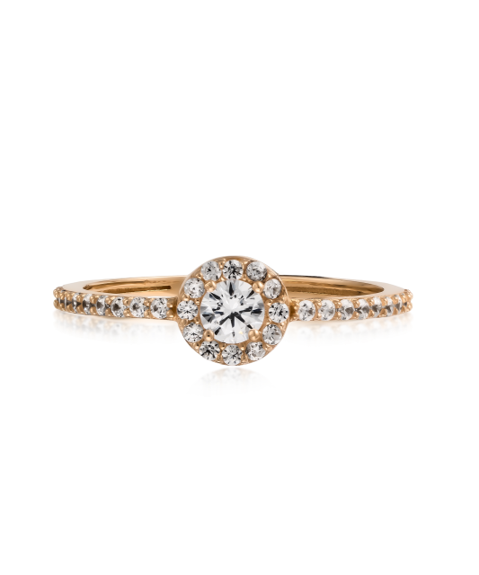 Kultasormus zirkoneilla