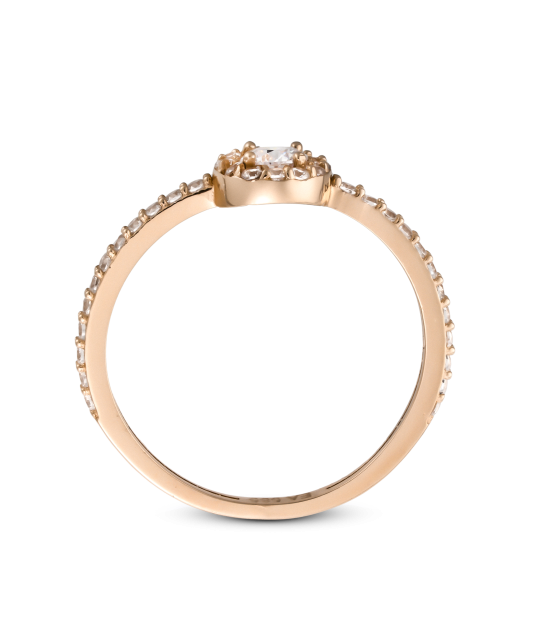 Gold ring with zircons