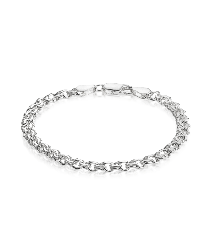 Hopeinen rannekoru "Bismark" 5.2mm