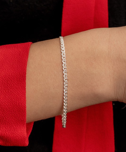 Hopeinen rannekoru "Mona Liza" 3.1mm