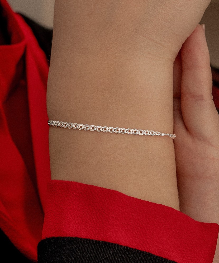 Sterling Silver bracelet "Mona Liza" 3.1mm