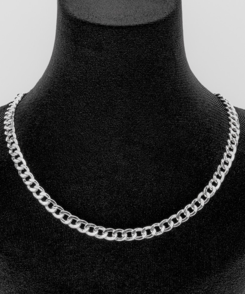 Sterling silver chain "Curb" 5.9mm