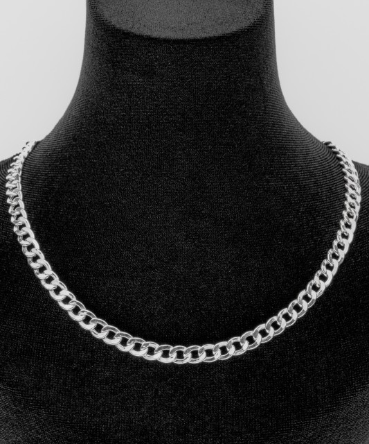 Sterling silver chain "Curb" 5.9mm