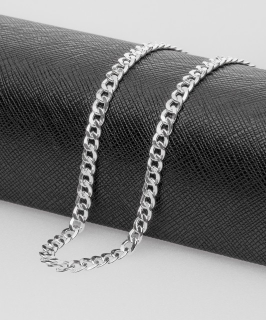 Hopeinen ketju "Curb" 5mm