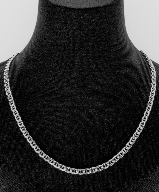 Sterling silver chain plated with rhodium "Marina" 4.1mm