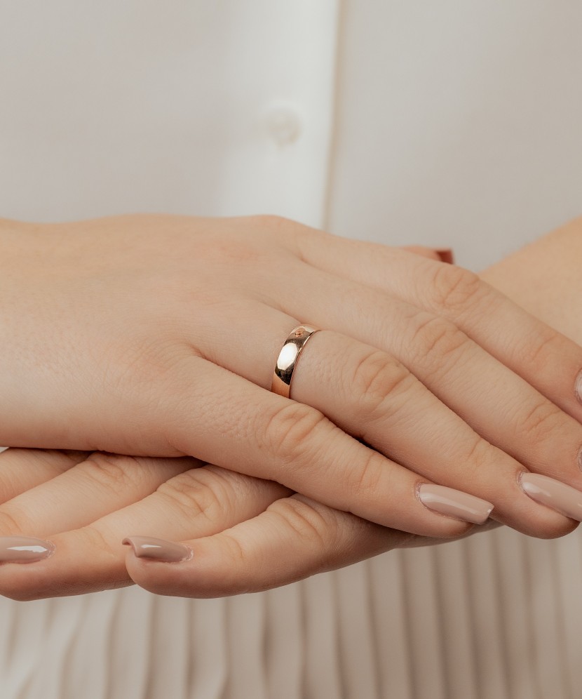 Gold wedding ring 3mm - 9K