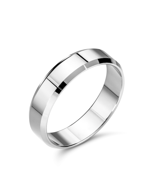 White Gold wedding ring 4.5mm with comfort