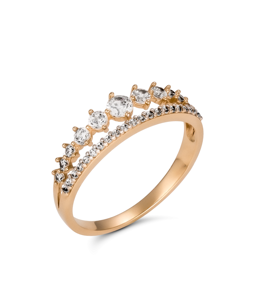 Gold ring with zircons