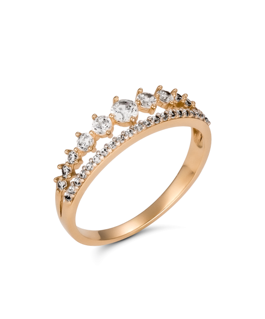 Gold ring with zircons