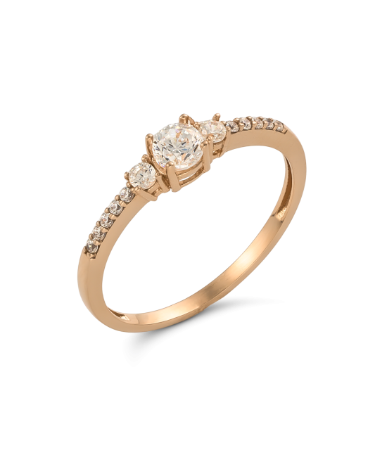 Gold ring with zircons