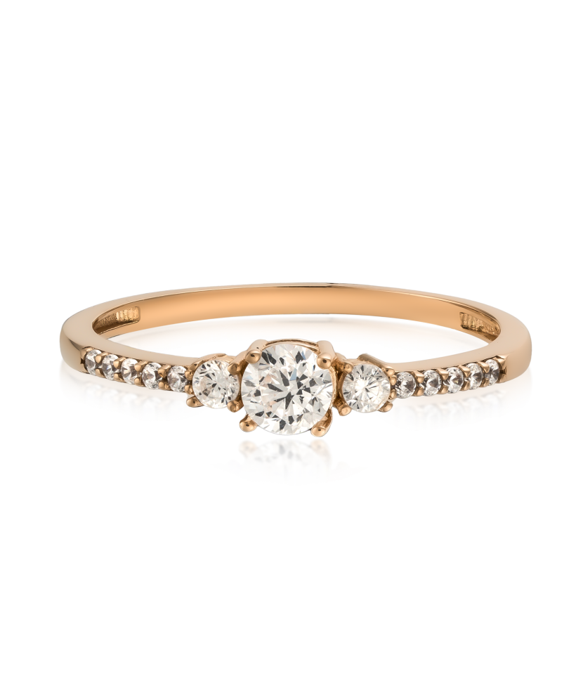 Gold ring with zircons