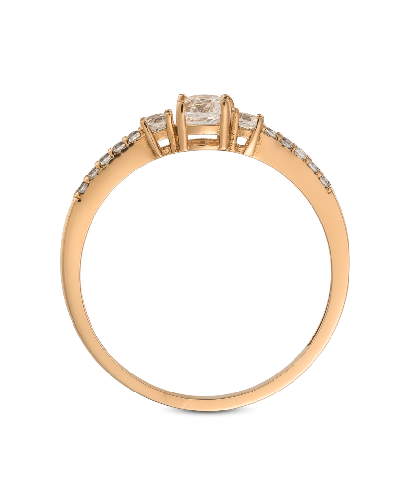 Gold ring with zircons