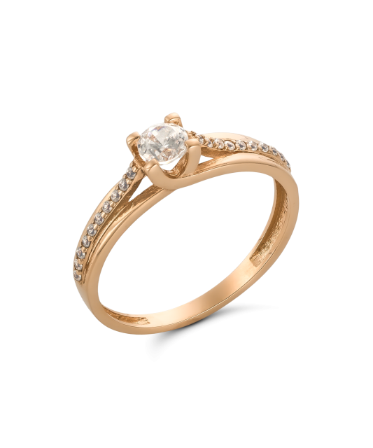 Gold ring with zircons