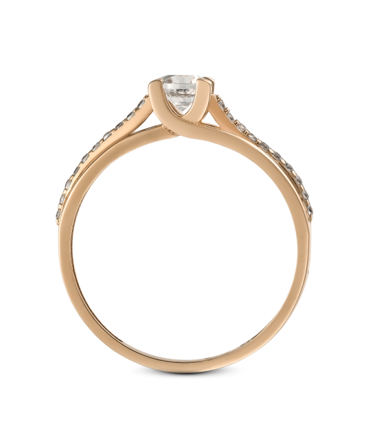 Gold ring with zircons