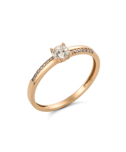 Gold ring with zircons