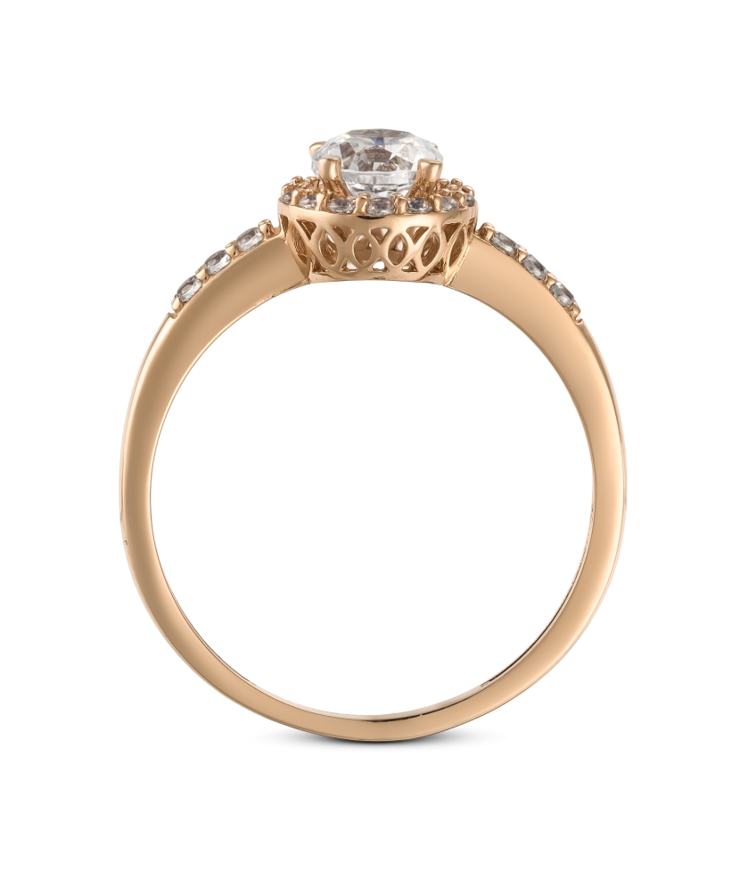 Gold ring with zircons