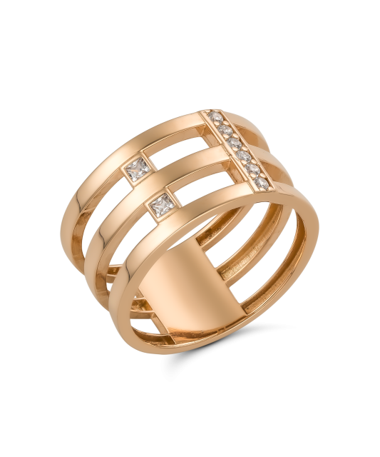 Gold ring with zircons