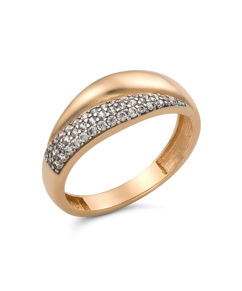 Gold ring with zircons