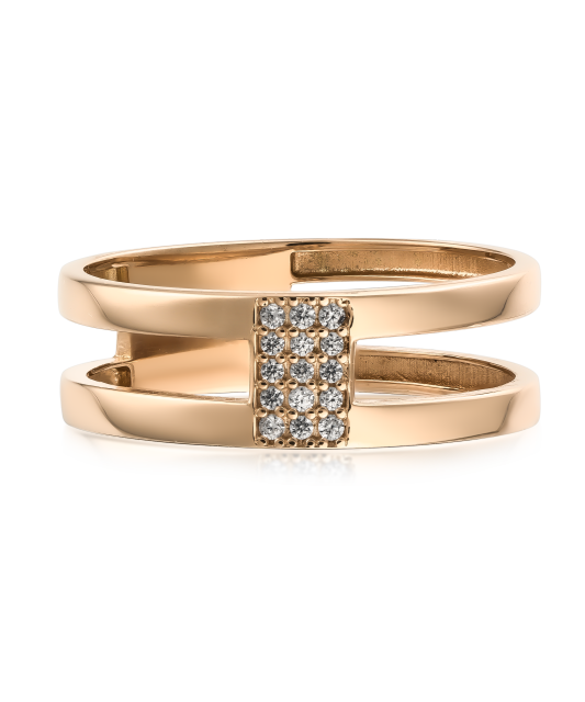 Gold ring with zircons