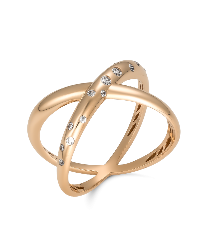 Gold ring with zircons