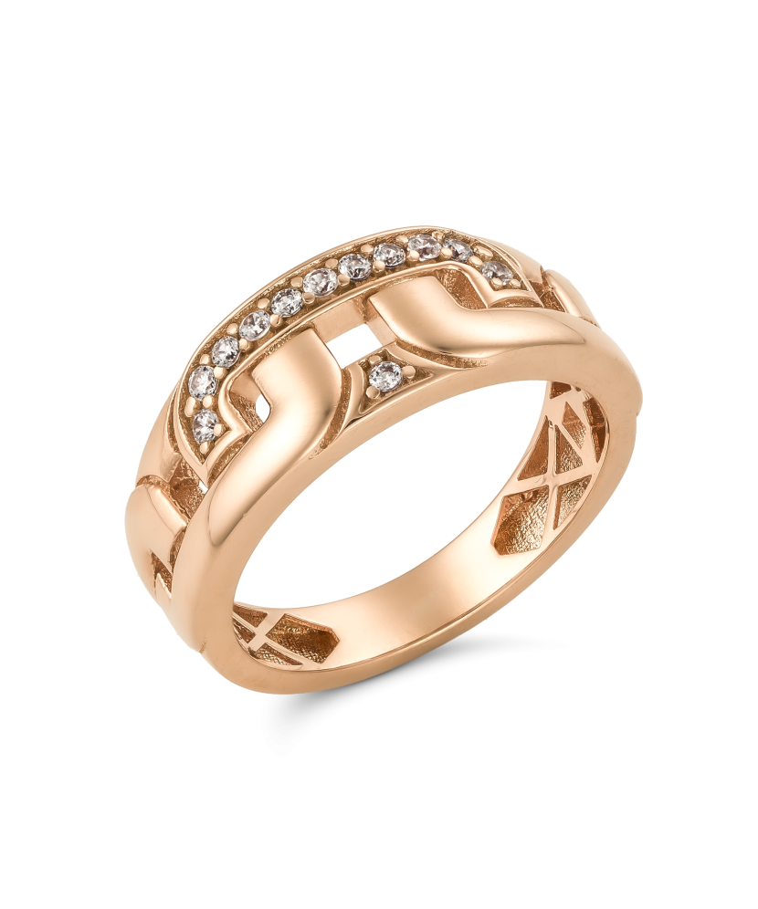 Gold ring with zircons