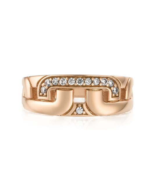 Gold ring with zircons