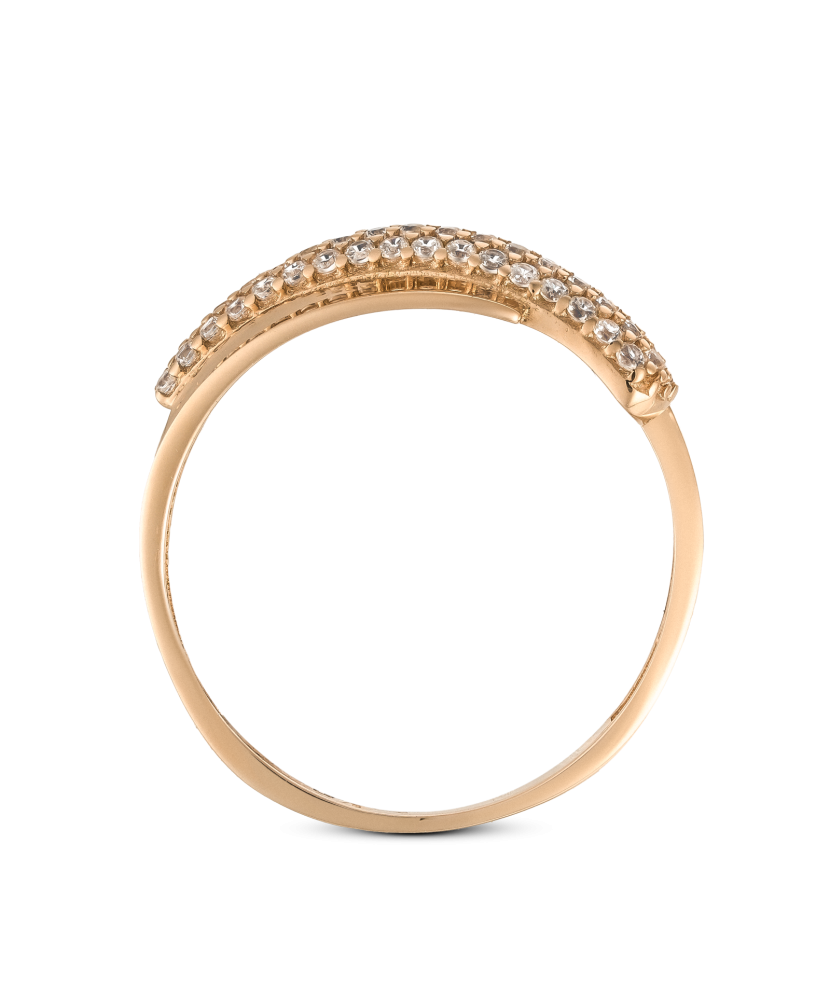 Gold ring with zircons