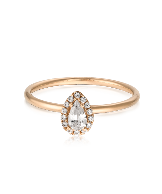 Gold ring with zircons