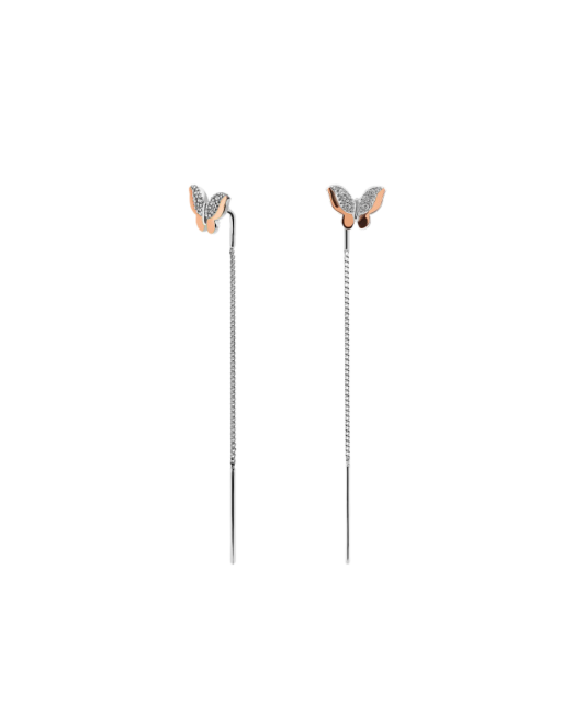 Sterling silver earrings gold plated with zircons