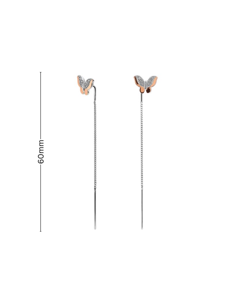 Hopeiset korvakorut peittää kullalla zirkoneilla