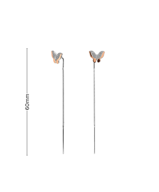 Sterling silver earrings gold plated with zircons