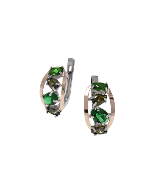 Sterling silver earrings gold plated with zircons