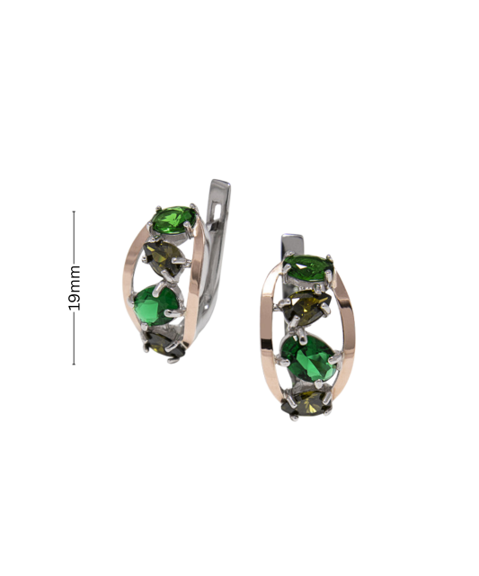 Sterling silver earrings gold plated with zircons