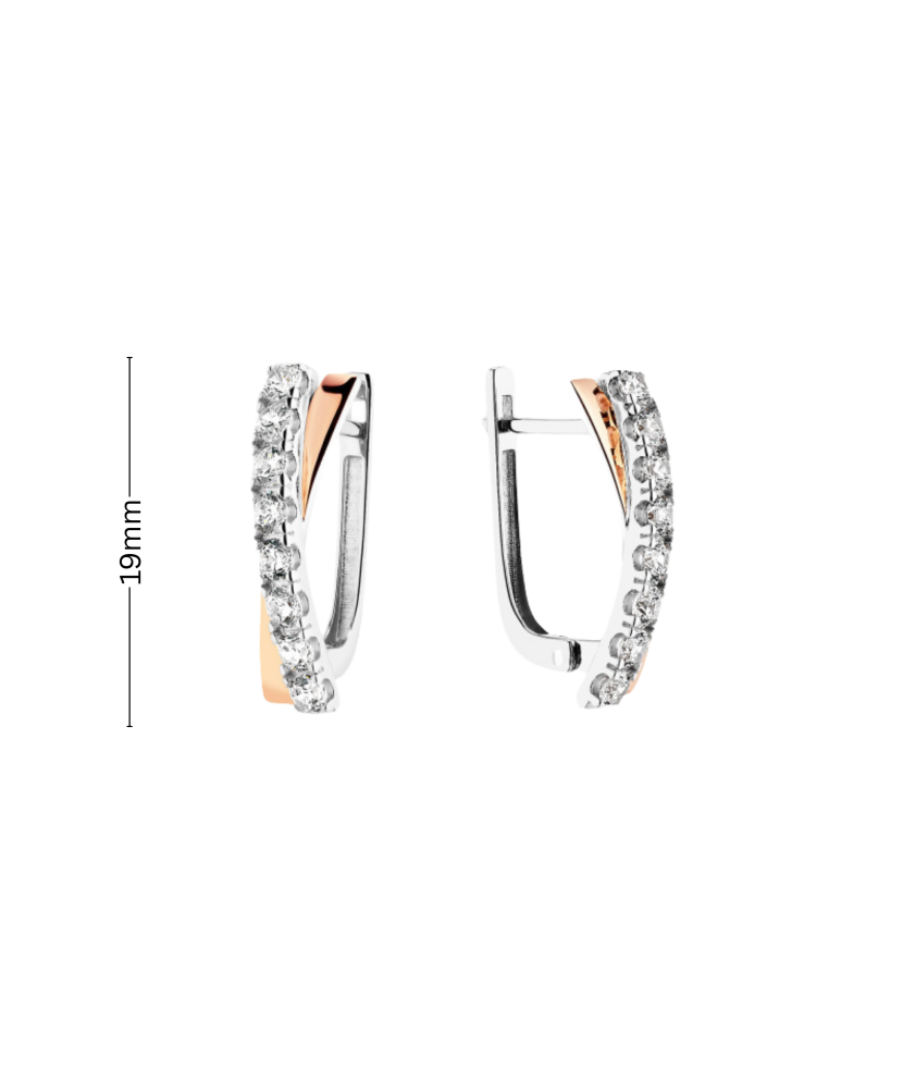 Hopeiset korvakorut peittää kullalla zirkoneilla