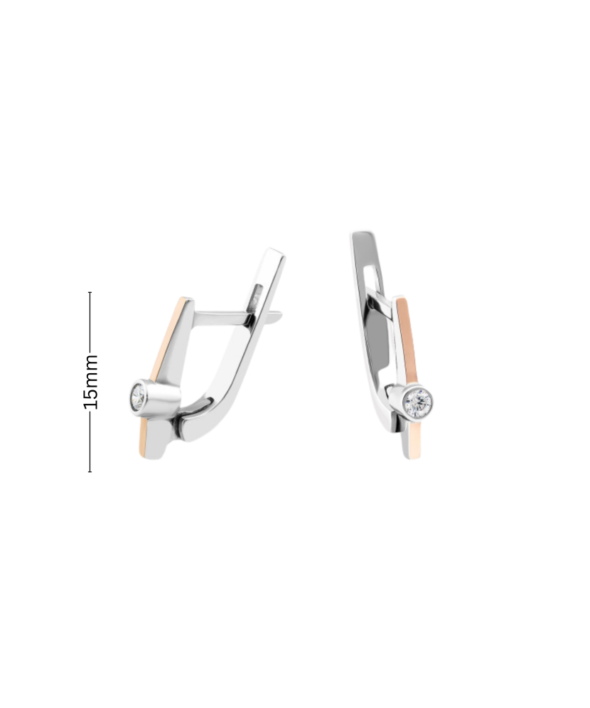 Sterling silver earrings gold plated with zircons