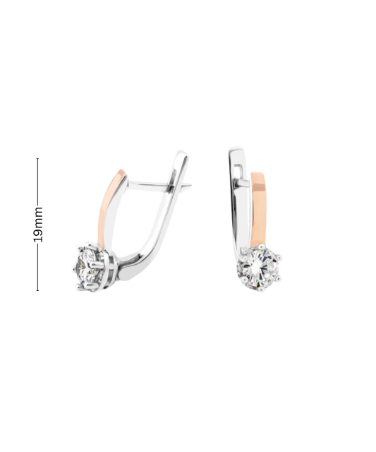 Sterling silver earrings gold plated with zircons