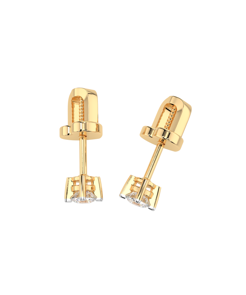 Keltaiset kultaiset korvakorut timanteilla