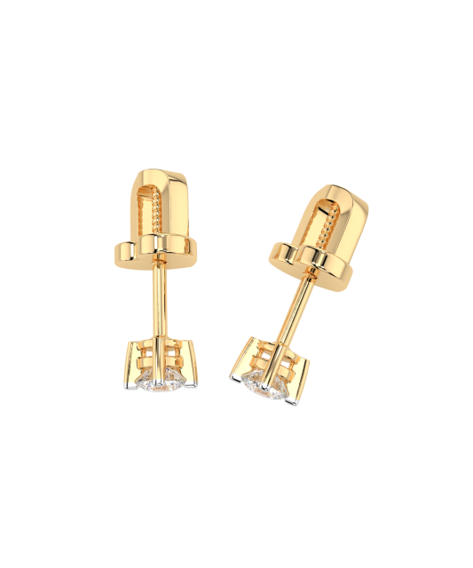 Keltaiset kultaiset korvakorut timanteilla