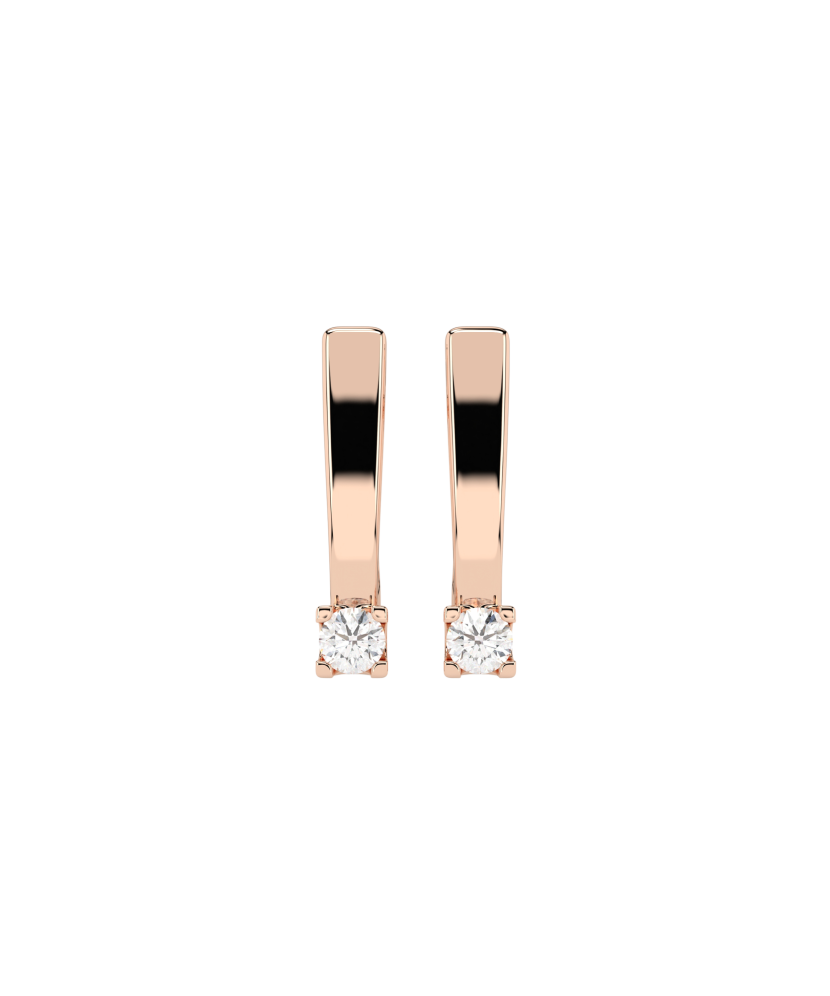 Gold earrings with diamonds