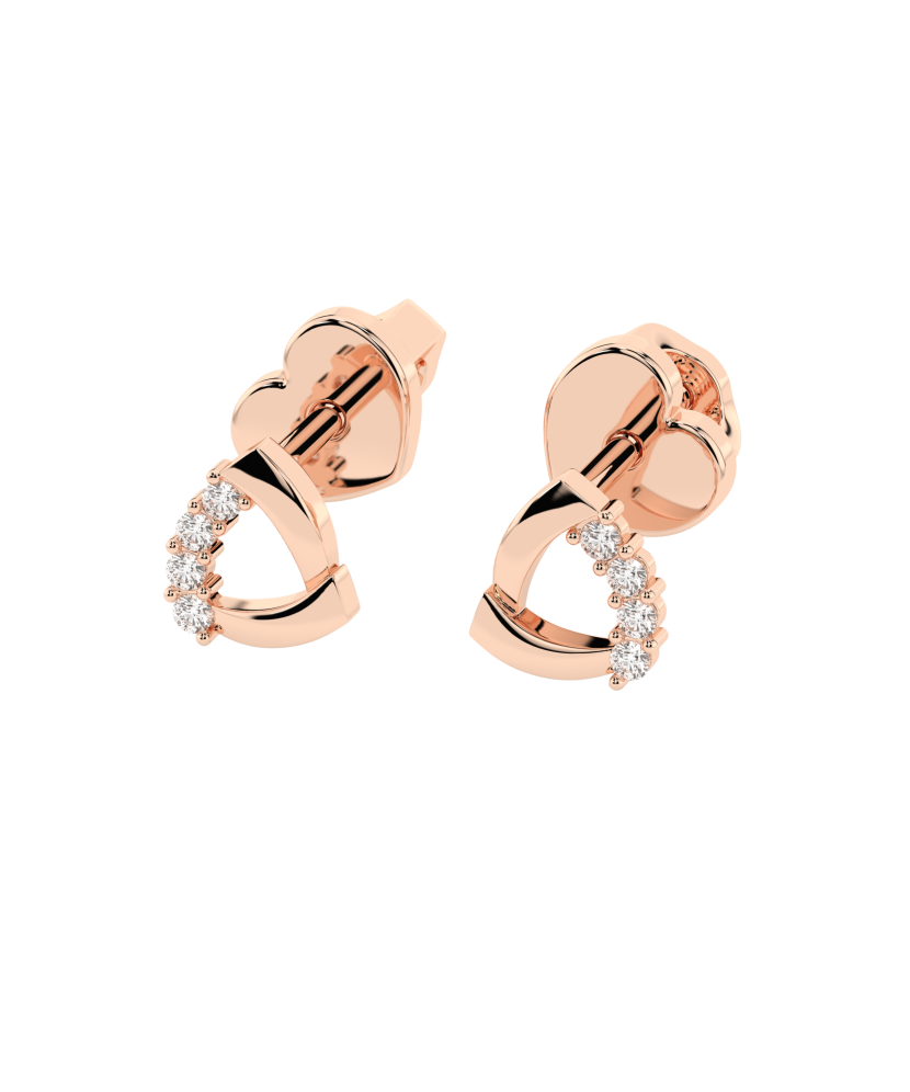 Gold earrings with diamonds