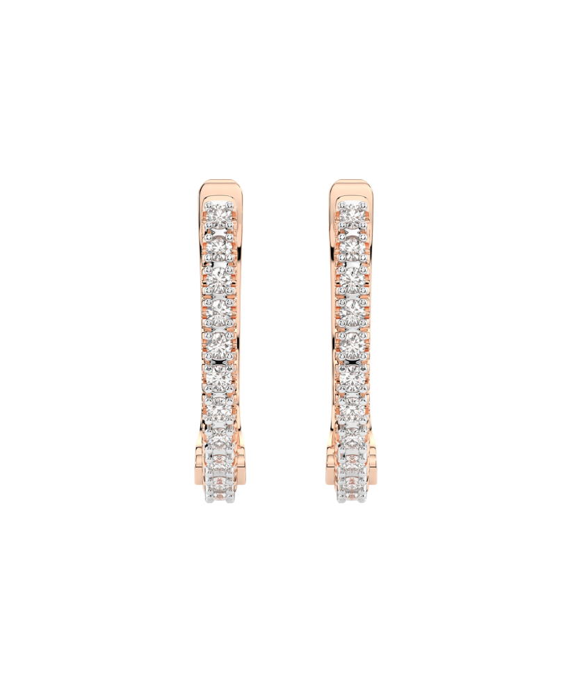 Gold earrings with diamonds