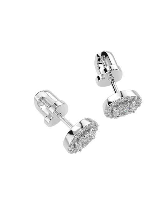 Valkokultaiset korvakorut timanteilla