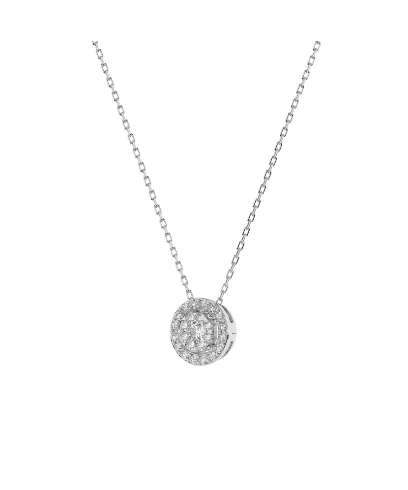 White gold chain with diamond pendant