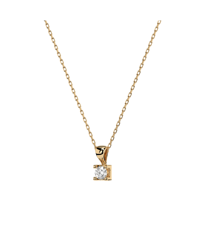 Yellow Gold chain with diamond pendant
